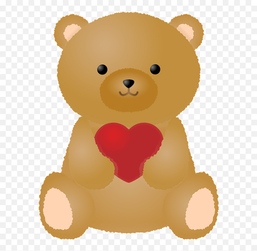 Teddy Bear Is Holding A Red Heart Clipart Free Download Emoji,Red Heart Clipart