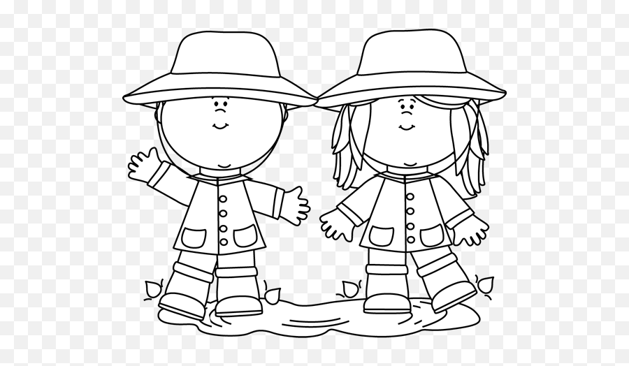 Black And White Kids Playing In A Rain Puddle - Kids In Rain Cute Rain Boots Clipart Black And White Emoji,Children Playing Clipart