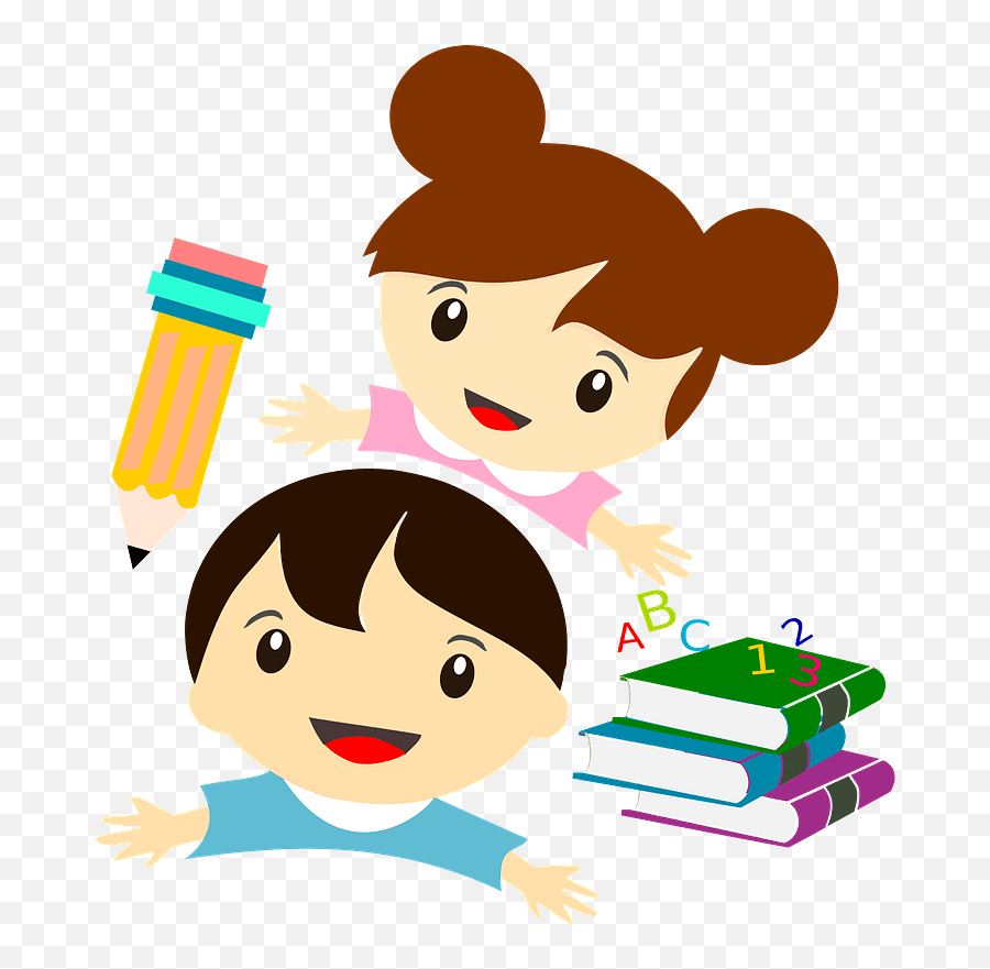 Kids With School Supplies Clipart - Students With School Supplies Clipart Emoji,School Supplies Clipart