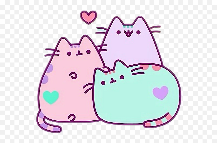 Download Hd Pink Blue Lila Pusheen Cat - Cute Cat Coloring Pages Emoji,Pusheen Transparent Background