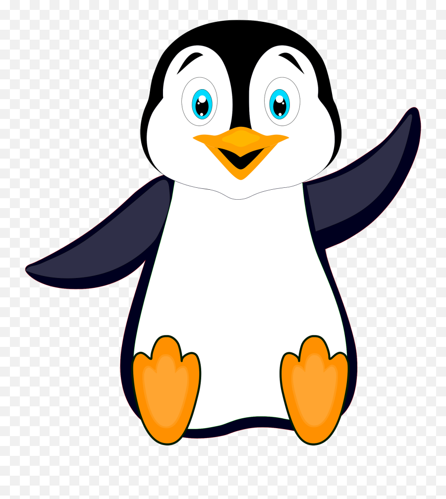 Penguin Waving Clipart Free Download Transparent Png - Clipart Cartoon Penguin Emoji,Penguin Transparent