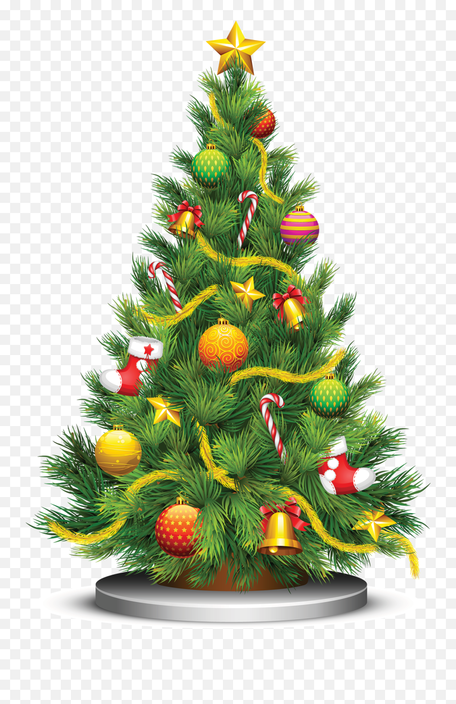 Christmas Tree Vector Png - Clipart Transparent Background Christmas Tree Emoji,Christmas Tree Vector Png