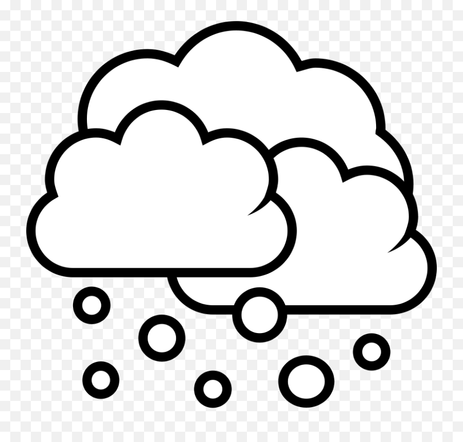 White Storm Cloud Clipart Black - Snowy Clipart Emoji,Storm Clipart