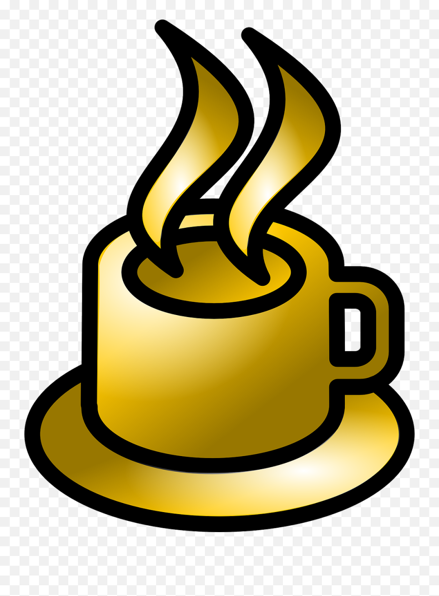 Coffee Cup Gold Theme Clip Art 117594 Free Svg Download - Coffee Cup Gold Free Emoji,Coffee Mug Clipart