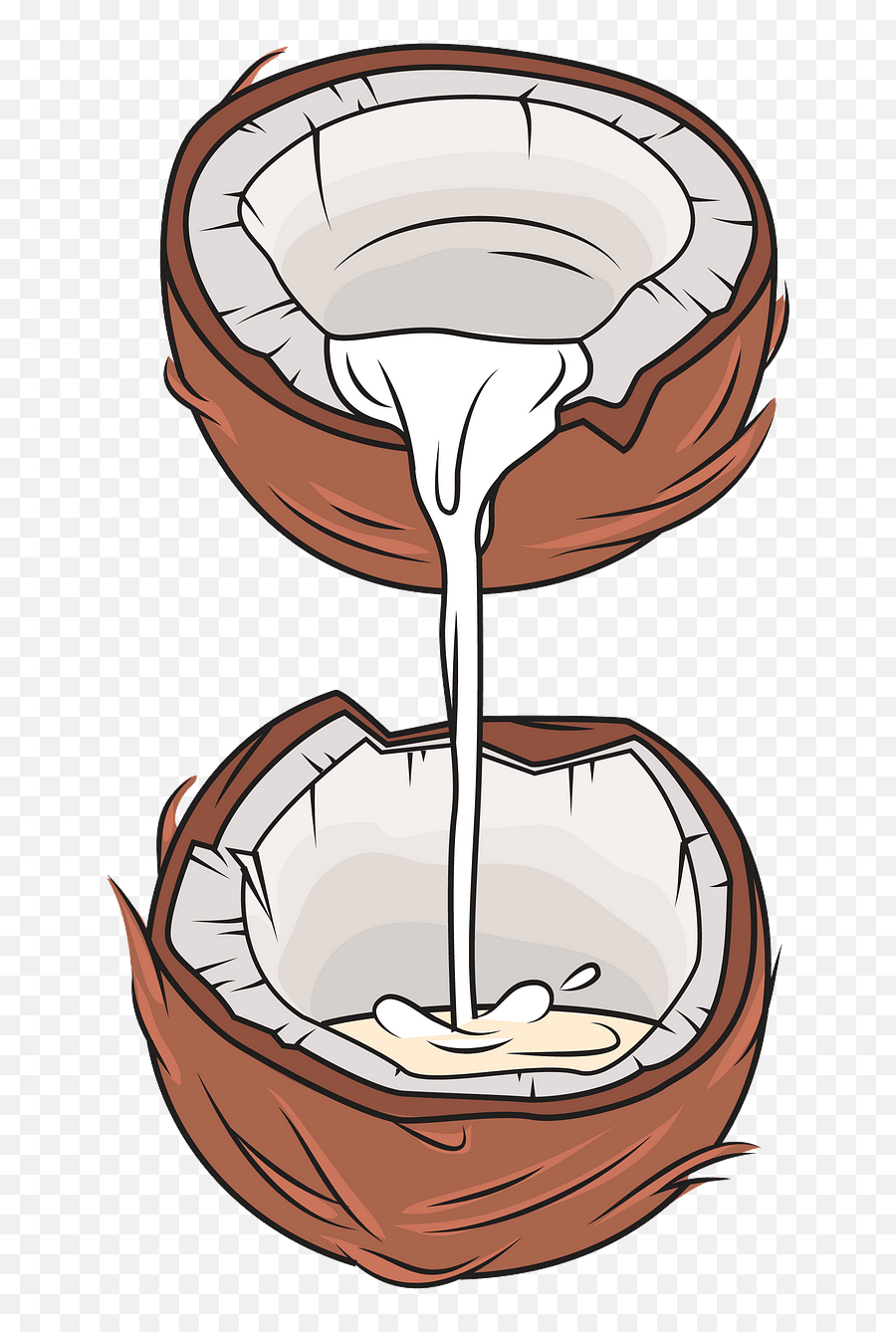 Cartoon Coconut Milk Clipart - Cartoon Coconut Milk Clipart Emoji,Coconut Clipart