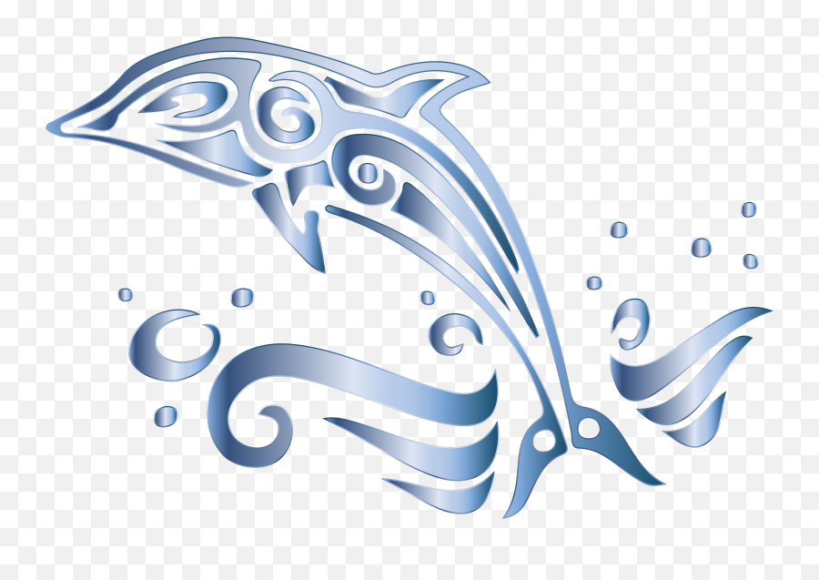 Dolphins Clipart Tribal - Drawing Dolphin Black And White Emoji,Dolphins Clipart