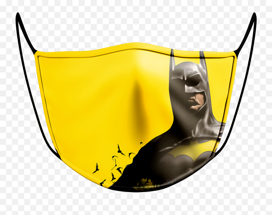 Face Mask Batman Yellow - Superhero Emoji,Batman Mask Png