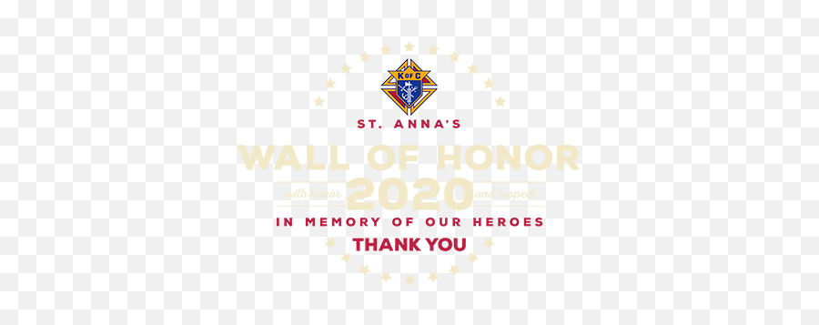 St Annau0027s Knights Of Columbus U2013 Wall Of Honor 2019 - Language Emoji,Knights Of Columbus Logo