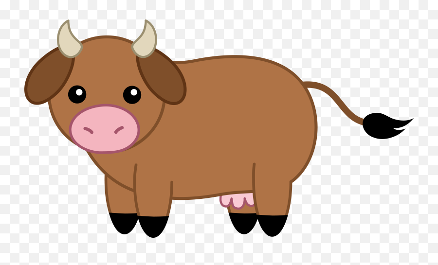 Cute Brown Cow - Brown Cow Clipart Emoji,Cow Clipart