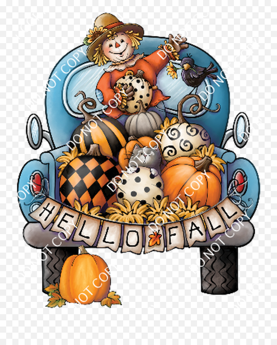 Hello Fall Scarecrow In Truck Emoji,49ers Clipart