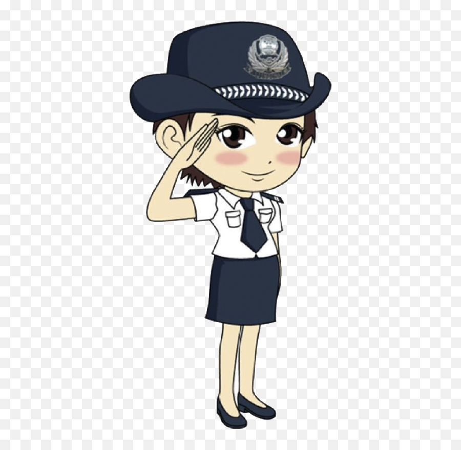 Clipart Girl Police Officer Picture 534669 Clipart Girl - Clipart Salute Emoji,Police Officer Clipart