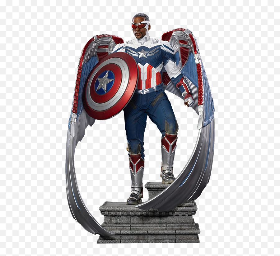 Captain America Sam Wilson Complete Version 14 Legacy Replica Series Statue By Iron Studios Emoji,Falcon Marvel Png