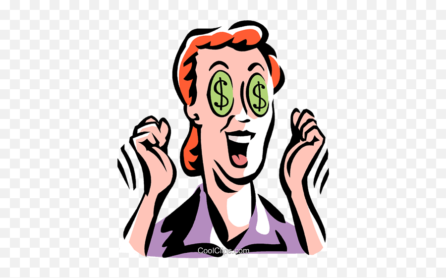 Woman With Dollar Sign Eyes Royalty Free Vector Clip Art Emoji,Dollar Sign Clipart Free