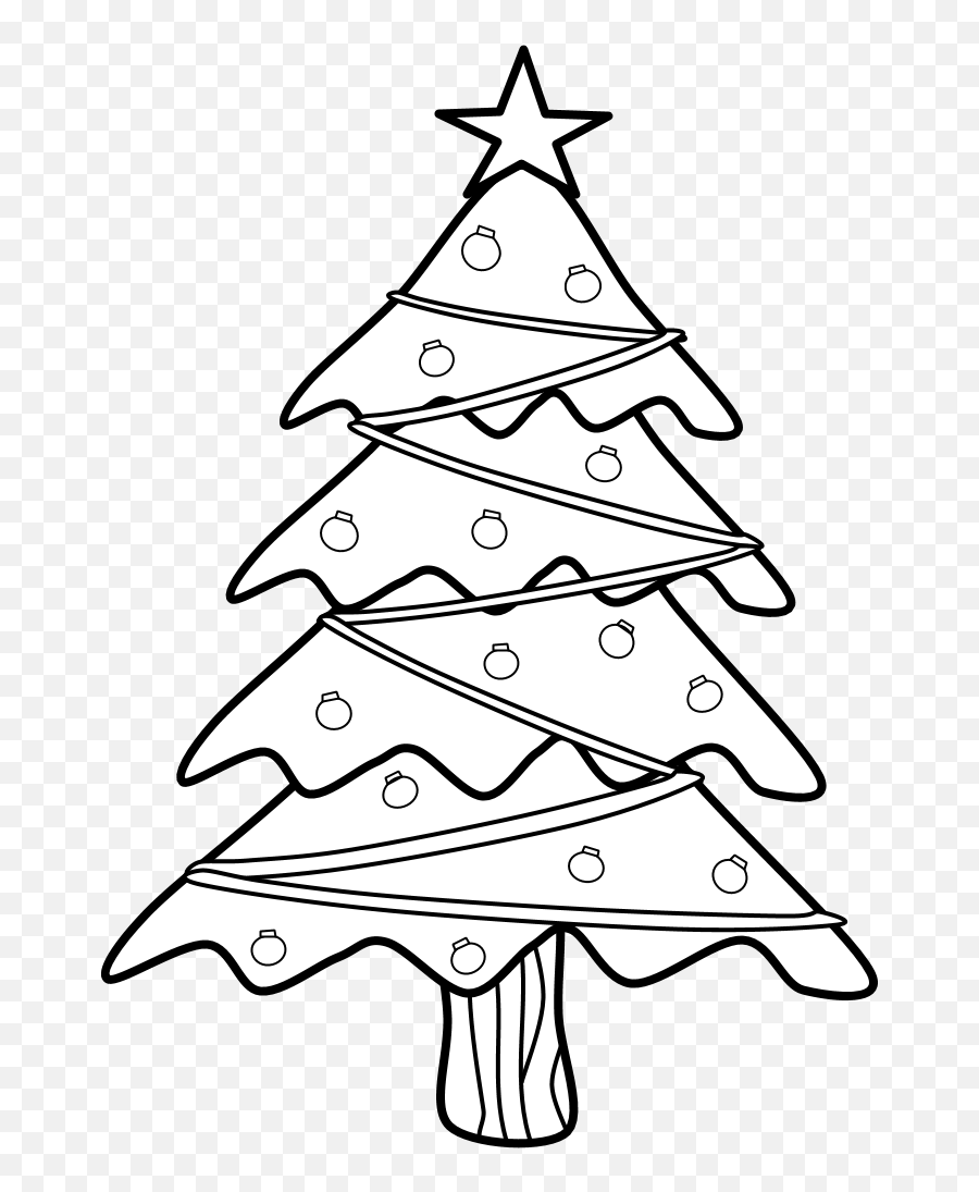 Christmas Tree Black And White - Christmas Tree Transparent Black And White Christmas Tree Png Transparent Emoji,Christmas Tree Transparent