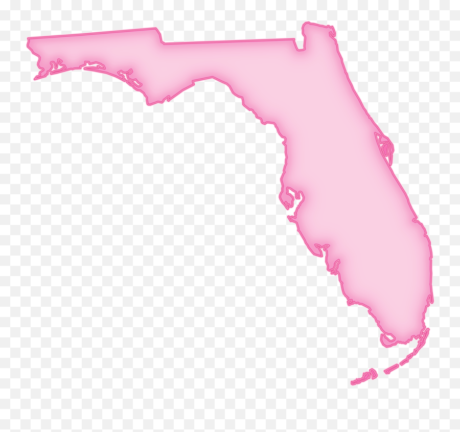 Florida Shape On Map Emoji,Florida Outline Png