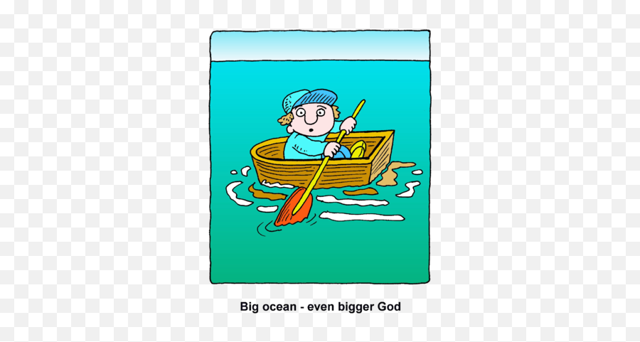 God Bigger Than Ocean - Boat With Man Clipart Emoji,Ocean Clipart