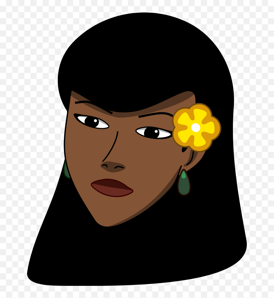 Black Woman Face Clipart Transparent Cartoon - Jingfm Mujer Con Una Flor En La Cabeza Emoji,Black Woman Clipart