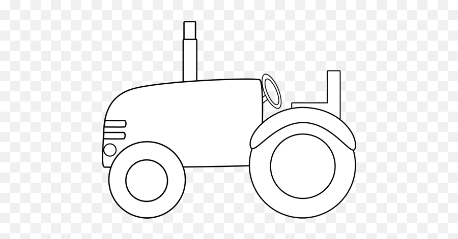 Black And White Tractor Clip Art - Outline Tractor Clipart Black And White Emoji,Tractor Clipart