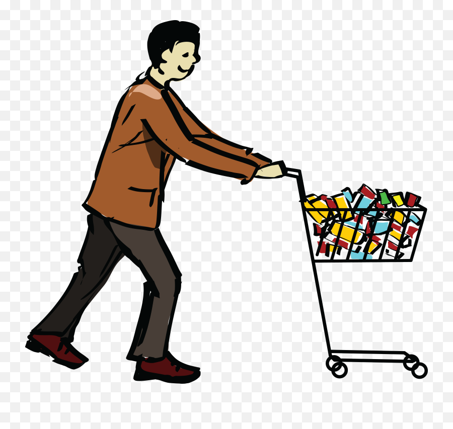 Men Clipart Shopping Men Shopping - Shopping Cart Png Emoji,Shopping Clipart
