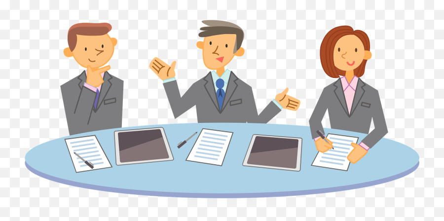 Business Persons Are Meeting Clipart - Worker Emoji,Meeting Clipart