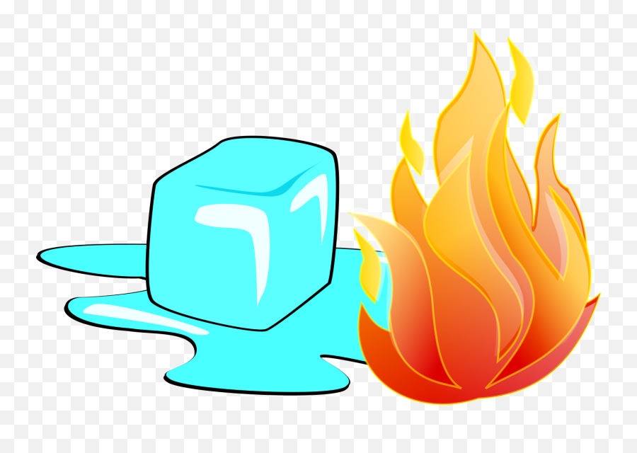 Clipart Of Ice Robert And Frost - Fire Clipart Vertical Emoji,Fire Clipart