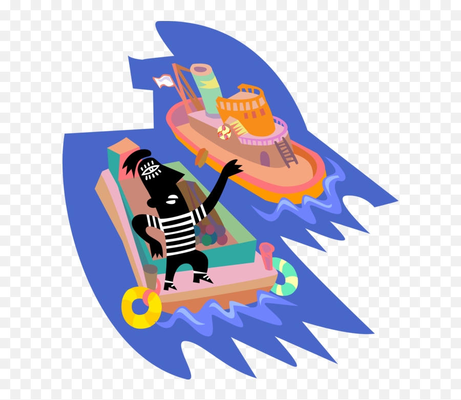 Vector Illustration Of Mississippi Barge And Tugboat Clipart Emoji,Mississippi Clipart