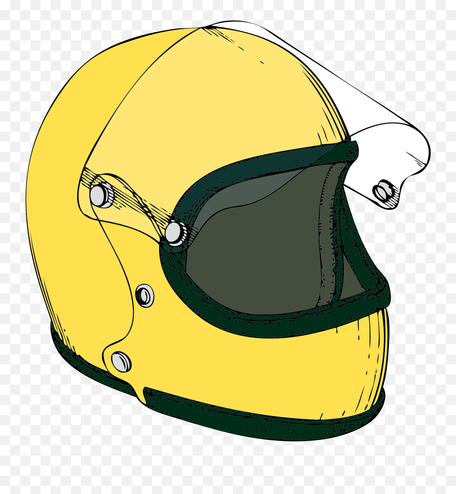 Yellow Crash Helmet Clipart - Helmet Clipart Emoji,Helmet Clipart