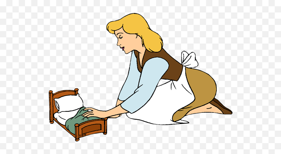 Cinderella Clip Art - Cinderella Making Bed Clipart Emoji,Make Bed Clipart