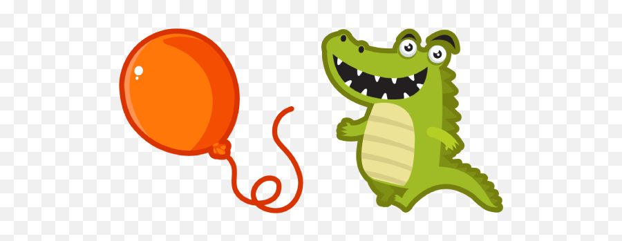 Cute Crocodile With A Balloon Cursor U2013 Custom Cursor - Dot Emoji,Crocodile Logo