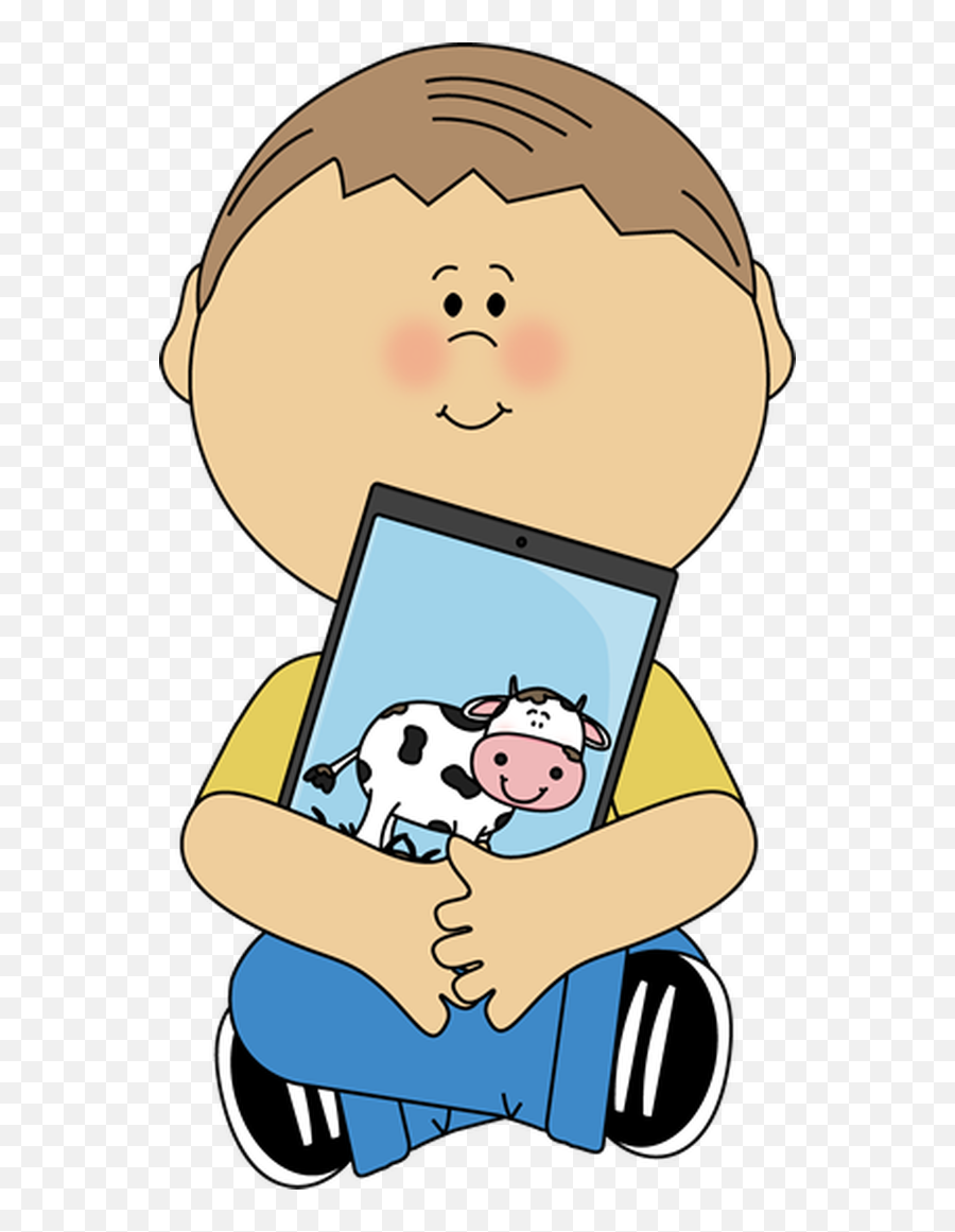 Kid - Kid With Ipad Clipart Emoji,Ipad Clipart