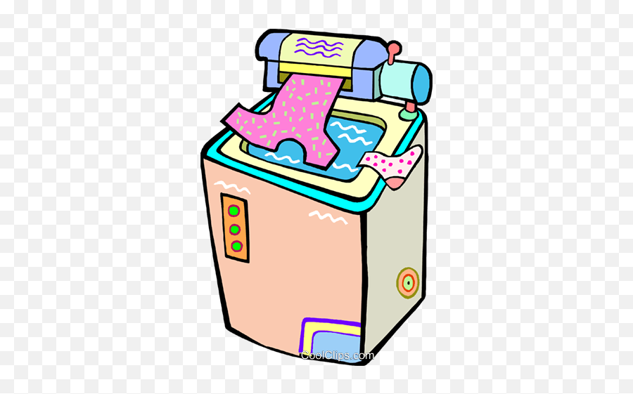 Clothes Washer Royalty Free Vector Clip Art Illustration - Ilustração De Maquina De Lavar Roupa Emoji,Washing Machines Clipart