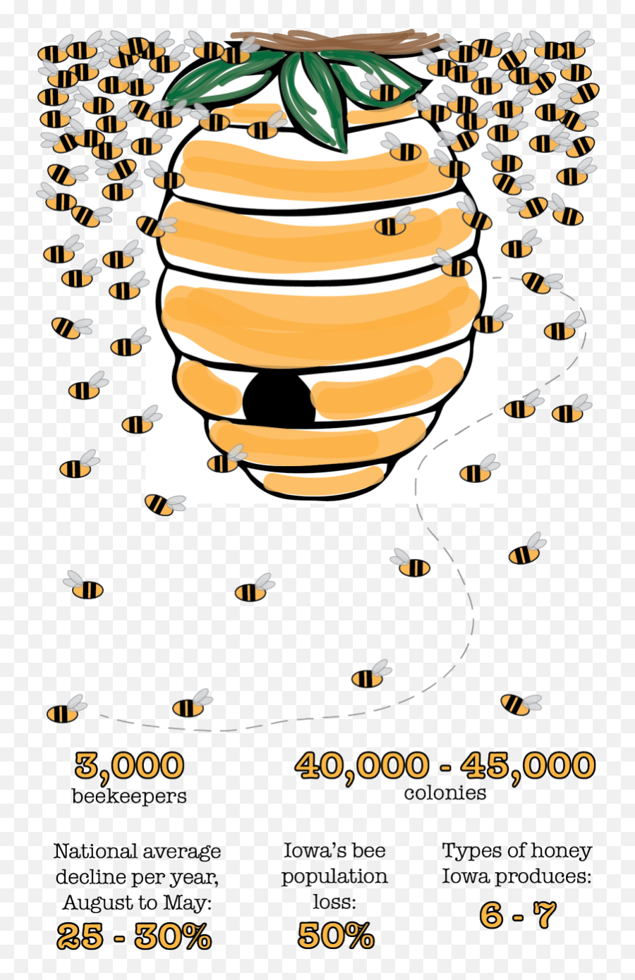 Iowa Bee Population Sees - Bee Population Decline Emoji,Population Clipart