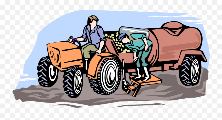 Farmer Harvests Potatoes With Tractor Emoji,Farmer On Tractor Clipart