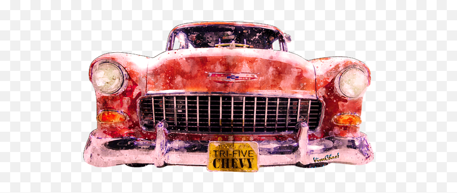63 Year Old 55 Chevy Bow Tie Out To Cruise The High Road Kids T - Shirt Emoji,Chevy Bowtie Png