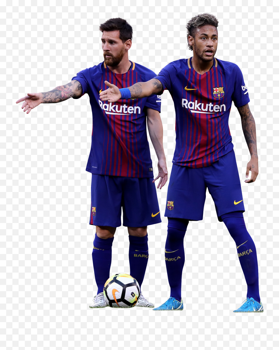 Lionel Messi U0026 Neymar Football Render - 39110 Footyrenders Emoji,Neymar Png