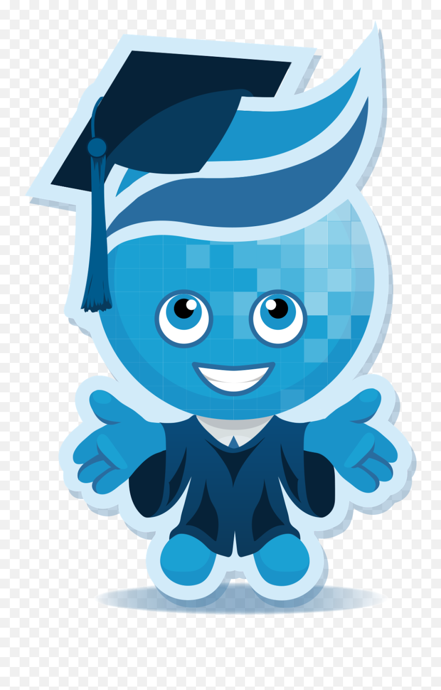Image Of Rio Salado Mascot Splash In Cap And Gown - Rio Emoji,Graduation Cap Clipart 2017