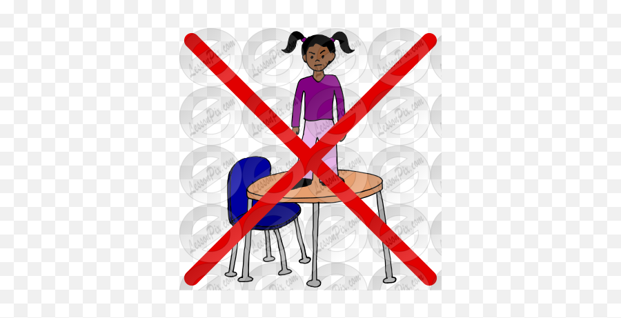 Do Not Stand On Table Picture For Classroom Therapy Use Emoji,Clear Table Clipart