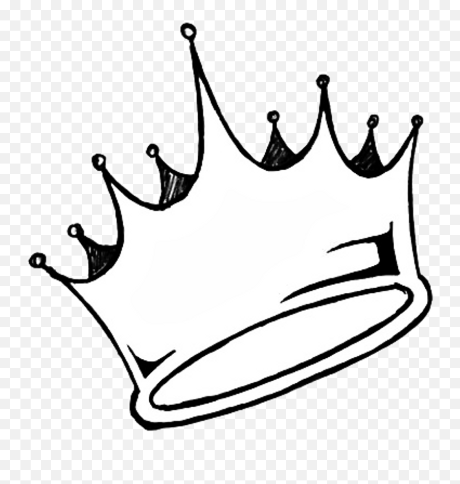 King Crown Clipart Black And White - Easy Drawings Crown Emoji,Crown Clipart Black And White