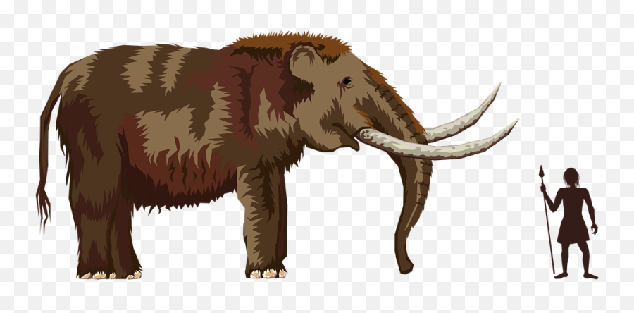 Mastodon And Human Clipart - Mammoth Clipart Emoji,Human Clipart