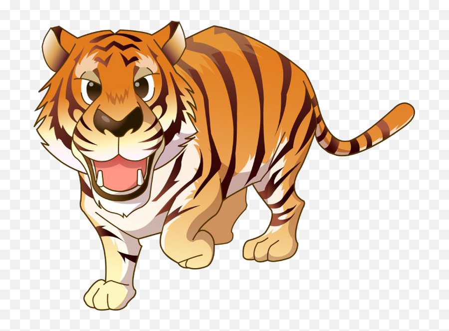 Tiger Clip Art For Kids - Clipart Best Cartoon Jungle Animals Emoji,Tiger Clipart