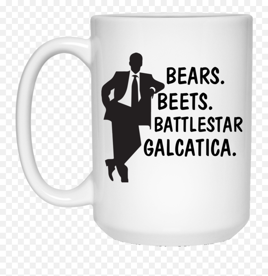 Bears Beets Battlestar Galactica The Office Coffee Mug - Serveware Emoji,Battlestar Galactica Logo