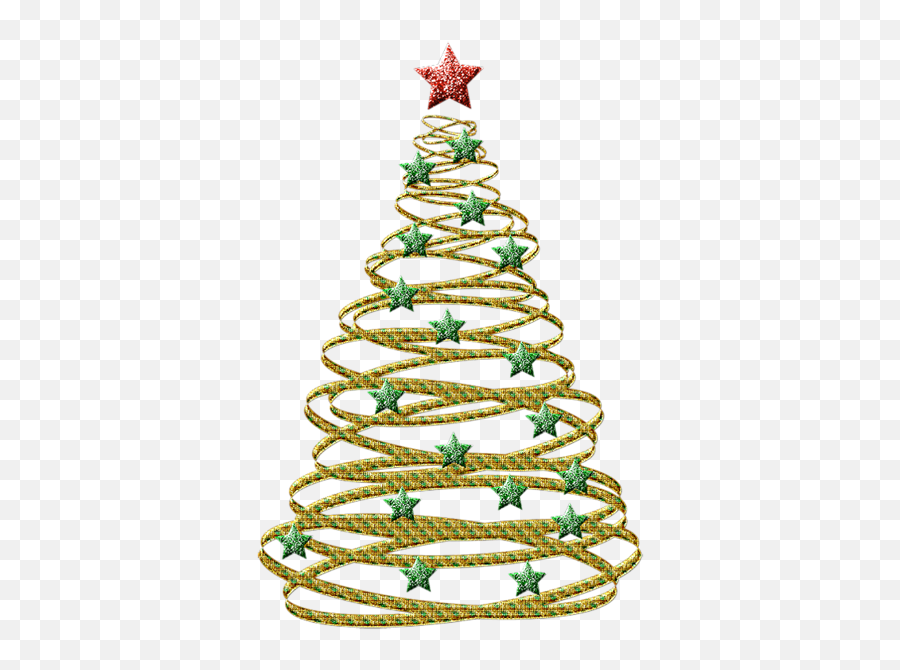 Transparent Gold Christmas Tree With Green Stars Png Picture - Abstract Transparent Christmas Tree Png Emoji,Christmas Star Png