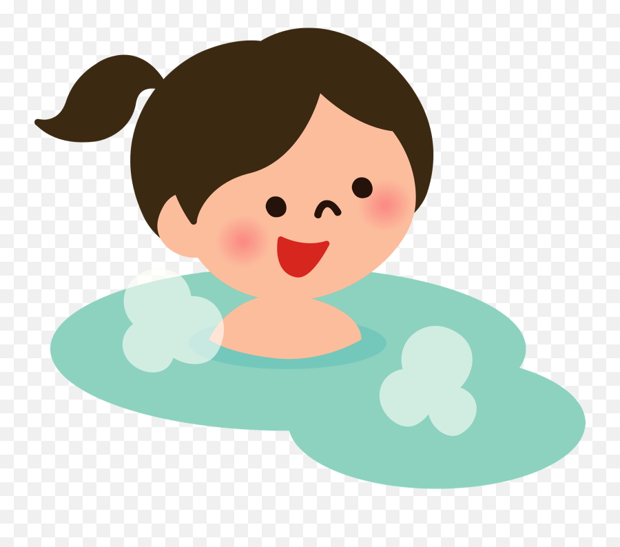 Girl Is Relaxing In A Hot Spring Clipart Free Download Emoji,Spring Clipart Free