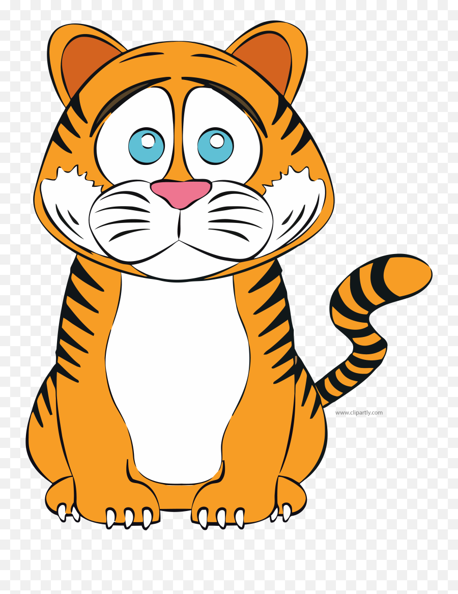 Waiting Tiger Cartoon Clipart Png - Miss You Mom A Lot Emoji,Tiger Head Clipart