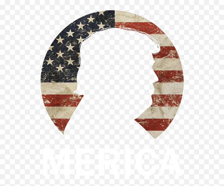 Trump Merica Silhouette Vintage American Flag Round Beach Emoji,American Flag Circle Png