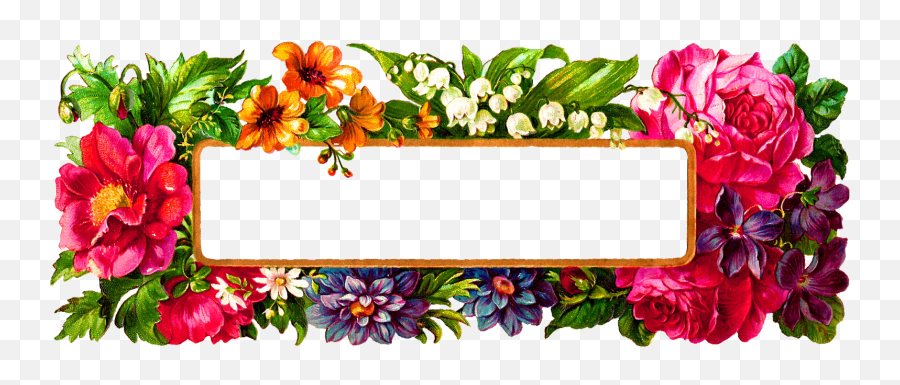 Digital Flower Frame - Basket With Flowers Transparent Png Emoji,Flower Frame Transparent