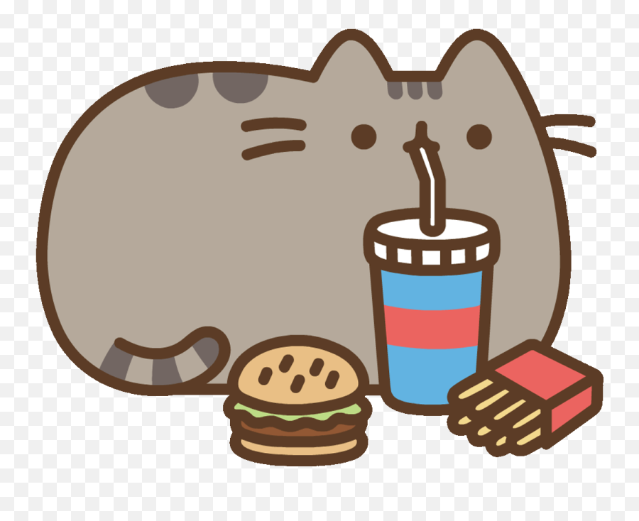 Fast Food Cat Sticker By Pusheen - Pusheen Poster Emoji,Food Transparent