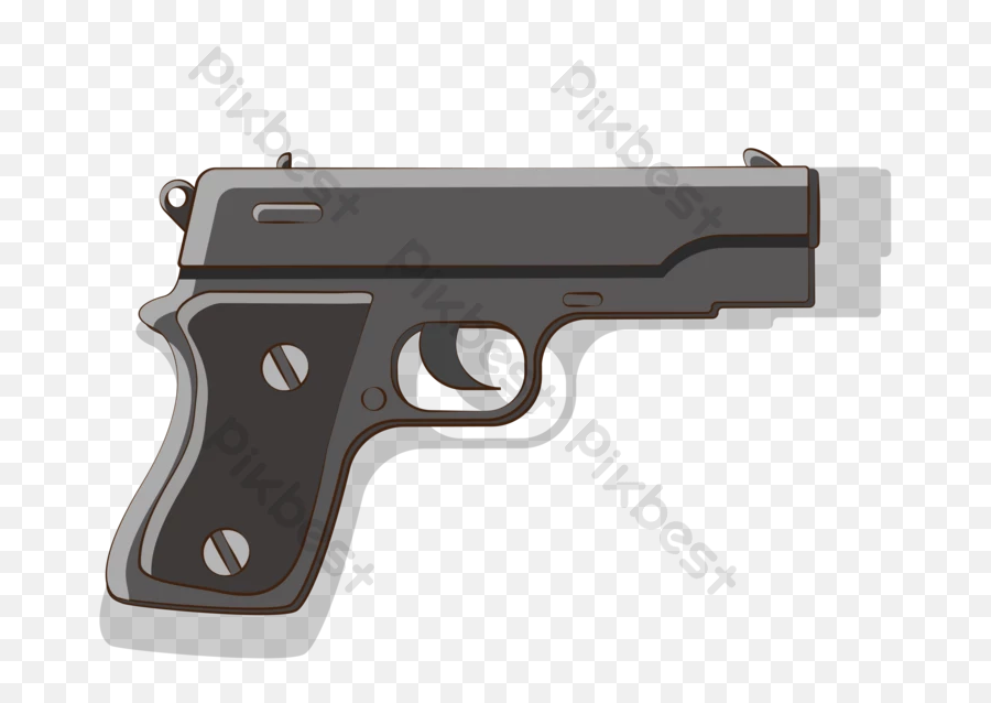 Drawing Gray P92 Pistol Illustration Png Images Ai Free - Solid Emoji,Handgun Png