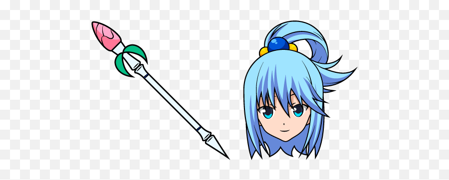 Konosuba Aqua And Staff Cursor - Anime Cursor Emoji,Konosuba Logo