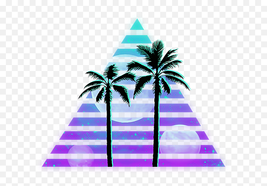 Pngjoy - Vaporwave Transparent Palm Tree Png Emoji,Champaign Clipart